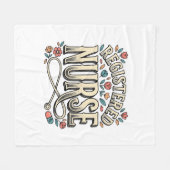 Altenpfleger-Blumen-Typografie-Shirt D Fleecedecke (Vorderseite (Horizontal))