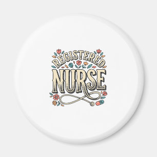 Altenpfleger-Blumen-Typografie-Shirt D Magnet