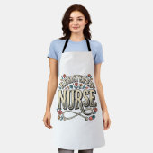 Altenpfleger-Blumen-Typografie-Shirt D Schürze (Getragen)