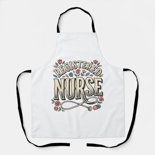 Altenpfleger-Blumen-Typografie-Shirt D Schürze (Vorderseite)