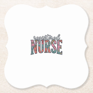 Altenpfleger-Blumen-Typografie-Shirt D Untersetzer