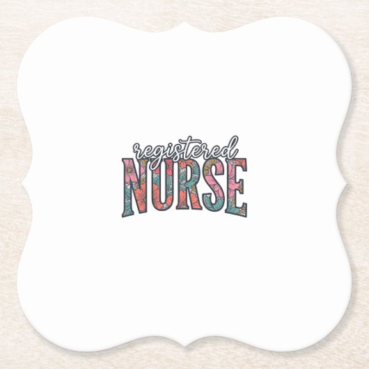 Altenpfleger-Blumen-Typografie-Shirt D Untersetzer (Vorderseite)