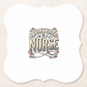 Altenpfleger-Blumen-Typografie-Shirt D Untersetzer