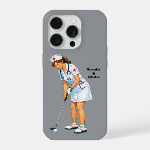 Altenpfleger im Dienstanzug beim Einlochen des Gol iPhone 15 Pro Hülle