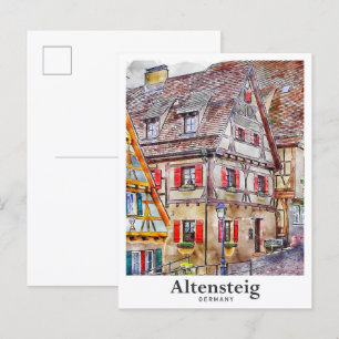Altensteig Deutschland Reisen Wasserfarbenhandzeic Postkarte