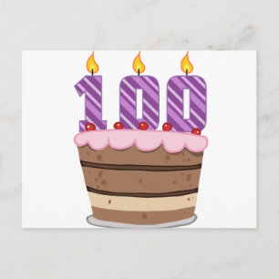 Alter 100 auf Geburtstagskuchen Postkarte