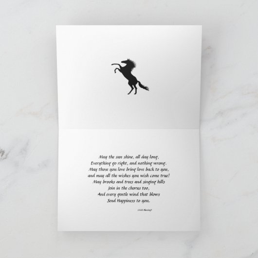 Alter 100, Geburtskarte mit Aufzuchtpferden Karte (Innenseite)