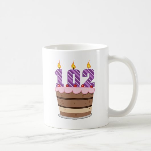 Alter 102 auf Geburtstagskuchen Kaffeetasse (Rechts)