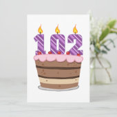 Alter 102 auf Geburtstagskuchen Karte (Stehend Vorderseite)