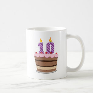 Alter 10 auf Geburtstagskuchen Kaffeetasse