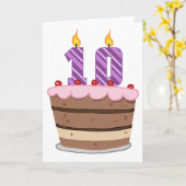 Alter 10 auf Geburtstagskuchen Karte (Gelbe Blume)