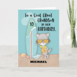 Alter 10 Great Grandson Birthday Beach Funny Racco Karte<br><div class="desc">Jedes zehnjährige Kind bekommt eine solche Liebe zum Geburtstag. Nun,  da Ihr Urenkel das ganze Set ist und bereit ist,  seinen 10. Geburtstag zu feiern,  wissen Sie,  welche Karte ihm zu geben ist. Personalisieren Sie Ihre Karte zuerst mit seinem Namen auf der Vorderseite,  bevor Sie bestellen.</div>