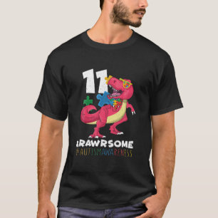 Alter 11 Jahre alt Geburt Dinosaurier Puzzle April T-Shirt