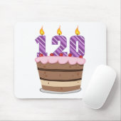Alter 120 auf Geburtstagskuchen Mousepad (Mit Mouse)