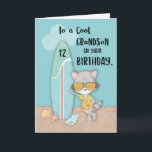 Alter 12 Grandson Birthday Beach Funny Cool Raccoo Karte<br><div class="desc">Suchen Sie eine lustige Karte,  um den lustigen Typ Enkel von Ihnen zu grüßen,  sobald er kommt,  um seinen 12. Geburtstag bald zu feiern. Suchen Sie nicht mehr nach dieser lustigen Karte,  die Sie sich wünschen. Machen Sie den lustigsten Sommergeburtstag mit diesem für ihn.</div>