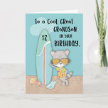 Alter 12 Große Grandson Birthday Beach Funny Racco Karte<br><div class="desc">Die Sonne ist auf und dieser coole Raccoon ist bereit, seine Sonnenbrille zu tragen und den Sommerspass am Strand zu genießen. Nun diese Karte, die wir entworfen haben, damit Sie in der Lage sein würden, Ihre Sonne zu schenken und einen unterhaltsamen Urenkel zu lieben, sobald er seinen 12. Geburtstag sehr...</div>