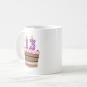Alter 13 auf Geburtstagskuchen Kaffeetasse (Vorderseite Links)