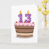 Alter 13 auf Geburtstagskuchen Karte (Gelbe Blume)