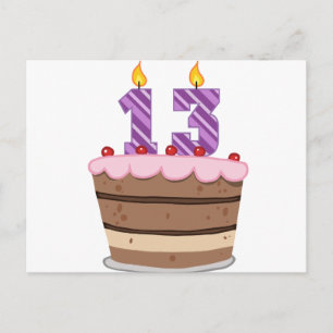 Alter 13 auf Geburtstagskuchen Postkarte
