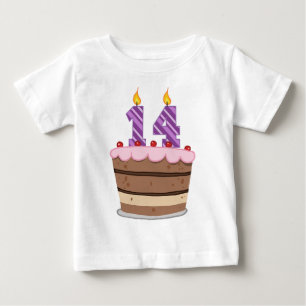 Alter 14 auf Geburtstagskuchen Baby T-shirt