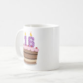 Alter 16 auf Geburtstagskuchen Kaffeetasse (Vorderseite Links)