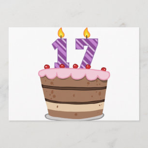 Alter 17 auf Geburtstagskuchen Karte