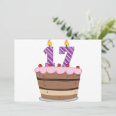 Alter 17 auf Geburtstagskuchen Karte (Stehend Vorderseite)