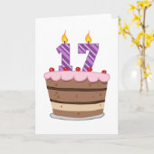 Alter 17 auf Geburtstagskuchen Karte (Gelbe Blume)