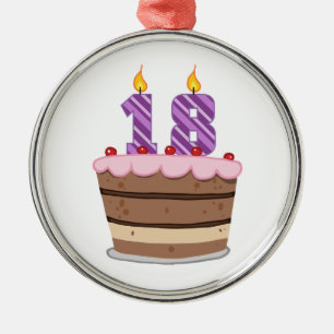 Alter 18 auf Geburtstagskuchen Ornament Aus Metall