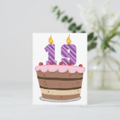 Alter 19 auf Geburtstagskuchen Postkarte (Stehend Vorderseite)