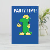 ALTER 1 GEBURTSTAG 1. PARTY CUSTOM-EINLAGEN EINLADUNG (Stehend Vorderseite)