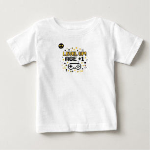 Alter +1 Level aufsteigen Lustiger Gaming-Geburt Baby T-shirt