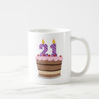 Alter 21 auf Geburtstags-Kuchen Kaffeetasse
