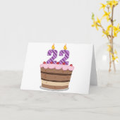 Alter 22 auf Geburtstagskuchen Karte (Gelbe Blume)