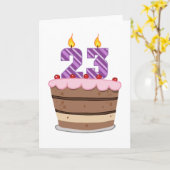 Alter 23 auf Geburtstagskuchen Karte (Gelbe Blume)