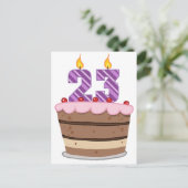 Alter 23 auf Geburtstagskuchen Postkarte (Stehend Vorderseite)