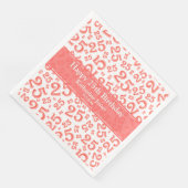 Alter 25 Random Number Pattern Coral/White Serviette (Ecke)