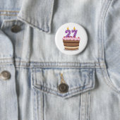 Alter 27 auf Geburtstagskuchen Button (Beispiel)