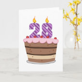 Alter 28 auf Geburtstagskuchen Karte (Gelbe Blume)