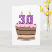 Alter 30 auf Geburtstags-Kuchen Karte (Gelbe Blume)