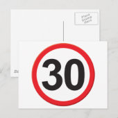 Alter 30 postkarte (Vorne/Hinten)