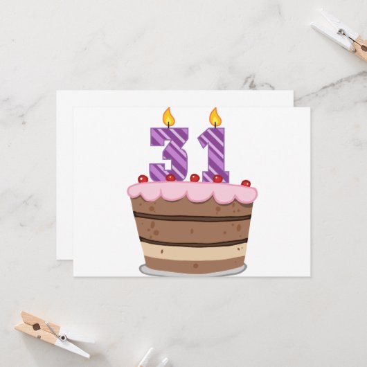 Alter 31 am Geburtstag Karte (Vorderseite/Rückseite Beispiel)