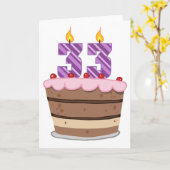 Alter 33 auf Geburtstagskuchen Karte (Gelbe Blume)