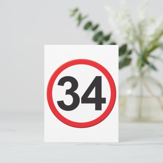 Alter 34 postkarte (Stehend Vorderseite)