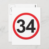 Alter 34 postkarte (Vorne/Hinten)
