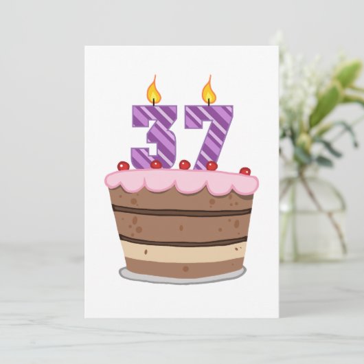 Alter 37 am Geburtstag Karte (Stehend Vorderseite)
