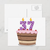 Alter 37 am Geburtstag Postkarte (Vorne/Hinten)