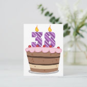 Alter 38 auf Geburtstagskuchen Postkarte (Stehend Vorderseite)