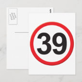 Alter 39 postkarte (Vorne/Hinten)