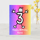 Alter 3 Jahre Altes Glück Geburtskarte Karte (Gelbe Blume)